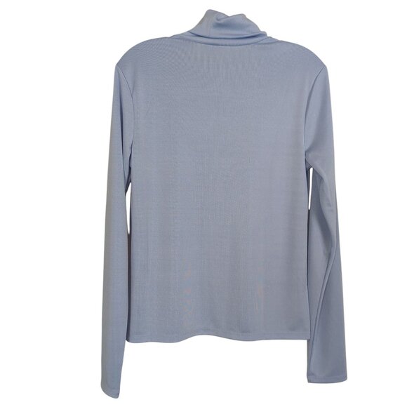 Levi's long sleeve Turtleneck Women's Shirt Top Pullover Retro baby blue size L - Picture 2 of 16